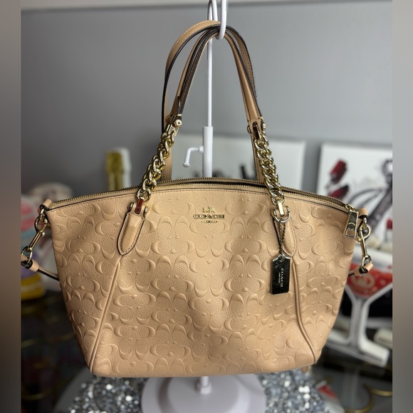 Coach Handbags - Coach 2018 rehab Small Kelsey Chain Satchel in signature embossed leather